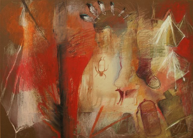 Codzienność Anasazi, 2006, pastel 70x50