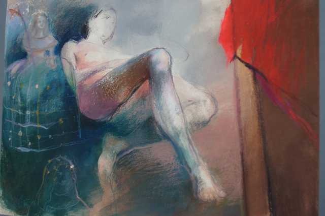 Dworskie życie, 2013, pastel, 100x70