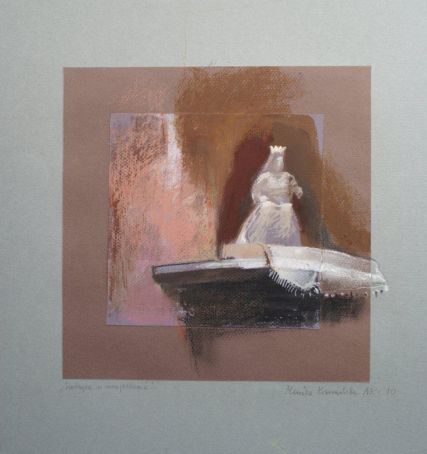 Siedząca na majestacie, 2010, pastel, 24x25