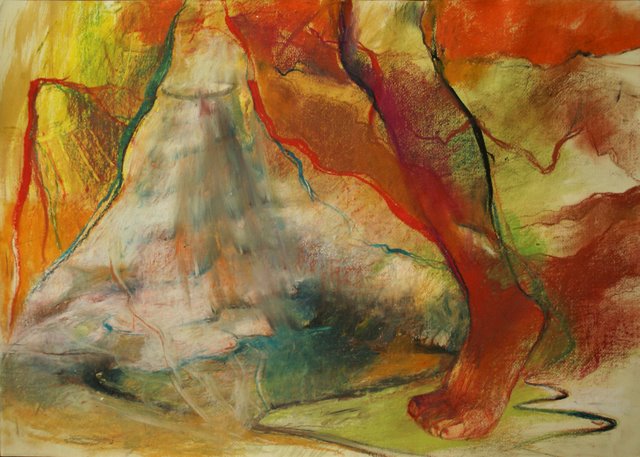 Trudy podróży, 2006, pastel, 100x70