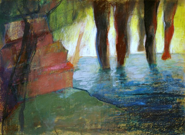 Życiodajna woda, 2006, pastel, 100x70